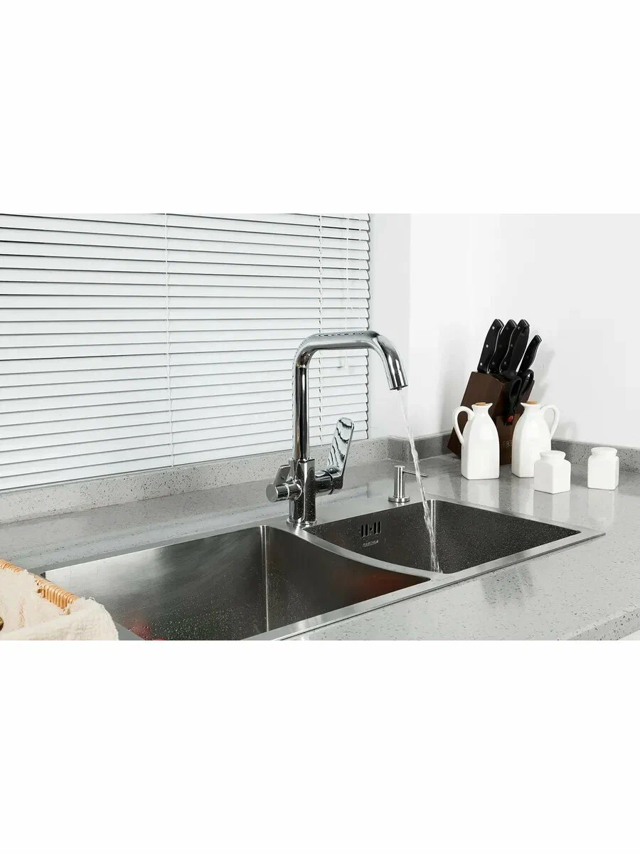 Смеситель для кухни с подключением фильтра Frap H61 F4361 хром