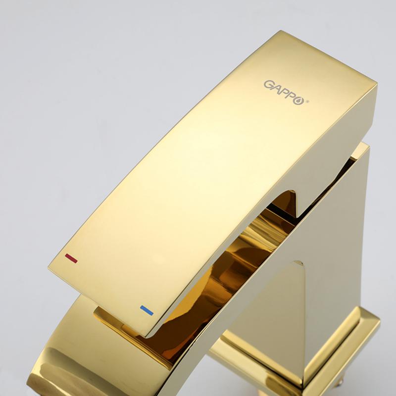 Смеситель для раковины Gappo G07-3 G1007-3 золото