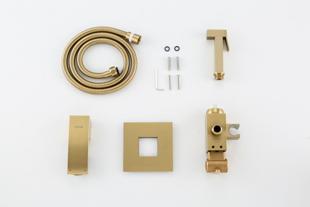 Гигиенический душ встраиваемый Gappo G07-33 G7207-33 золотой сатин