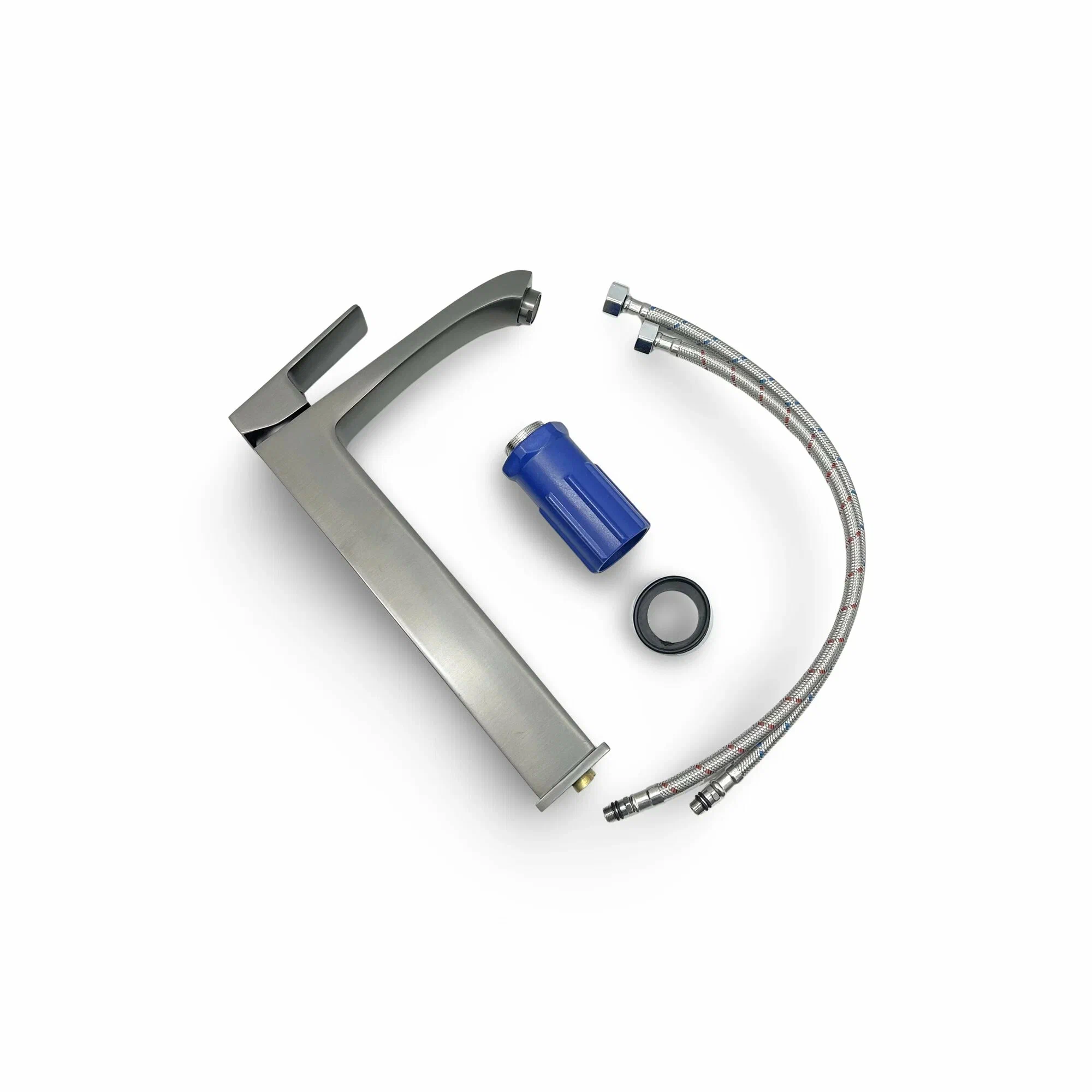 Высокий смеситель для раковины Frap H76-9 F1076-29 оружейная сталь