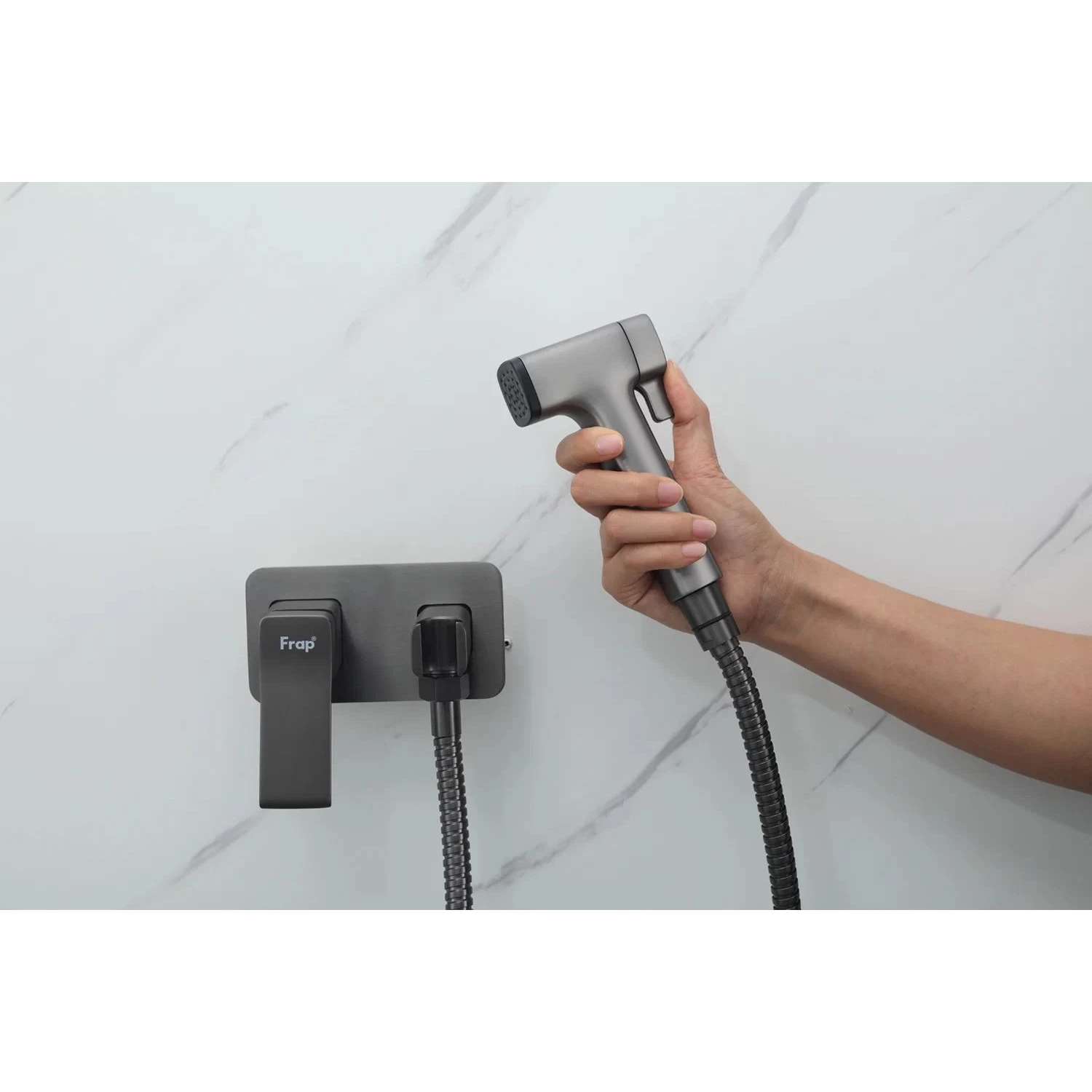 Гигиенический душ встраиваемый Frap H84-9 F2084-9 оружейная сталь