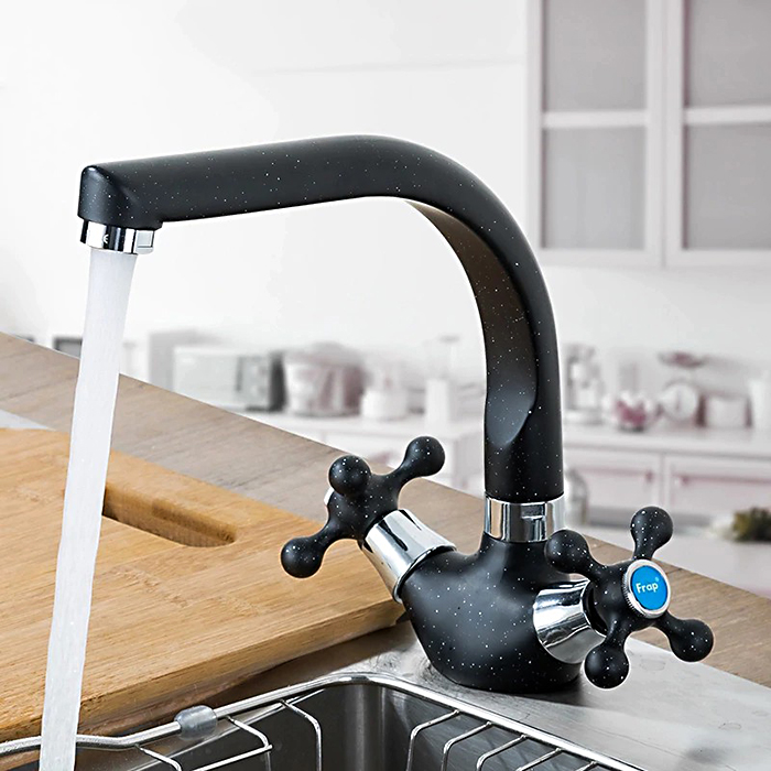 Черный смеситель для кухни Frap H5408 F5408-7