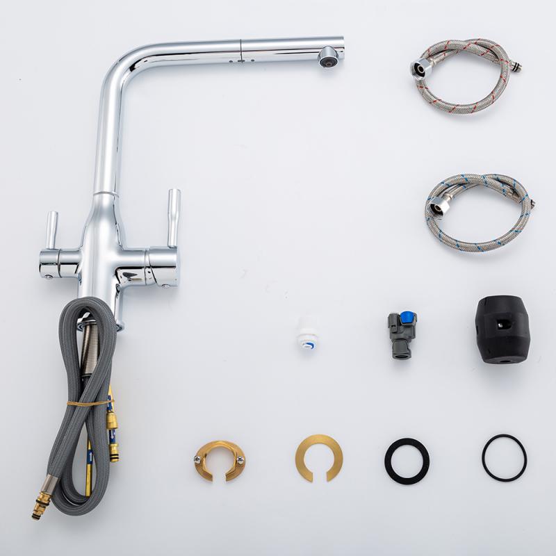 Вытяжной смеситель для кухни с фильтром Frap H96 F4396-30 хром