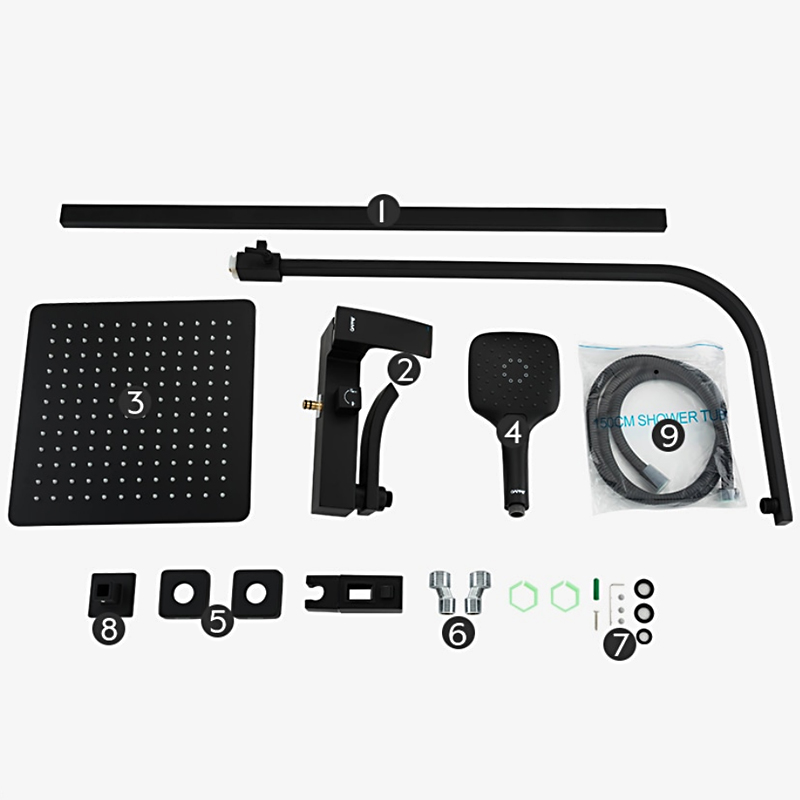 Черная душевая система Gappo G07-6 G2407-6