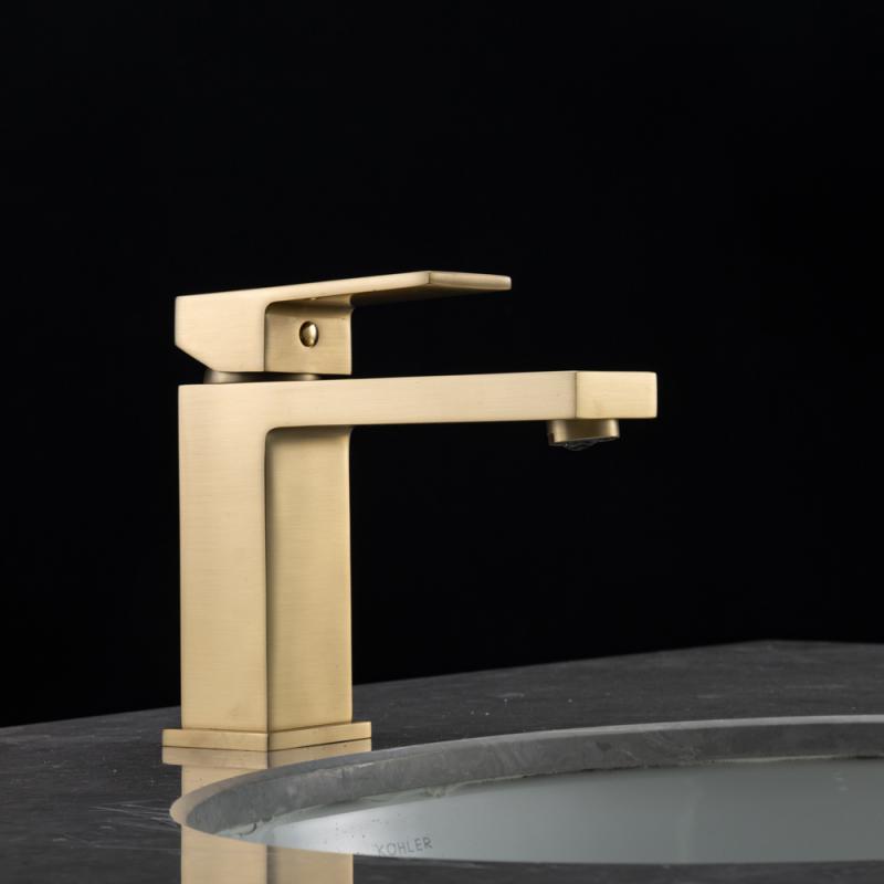 Смеситель для раковины Frap H91-3 F1091-3 золотой сатин