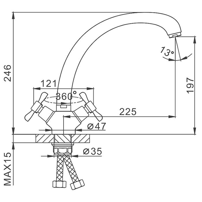 Смеситель для кухни H93 Frap F4293