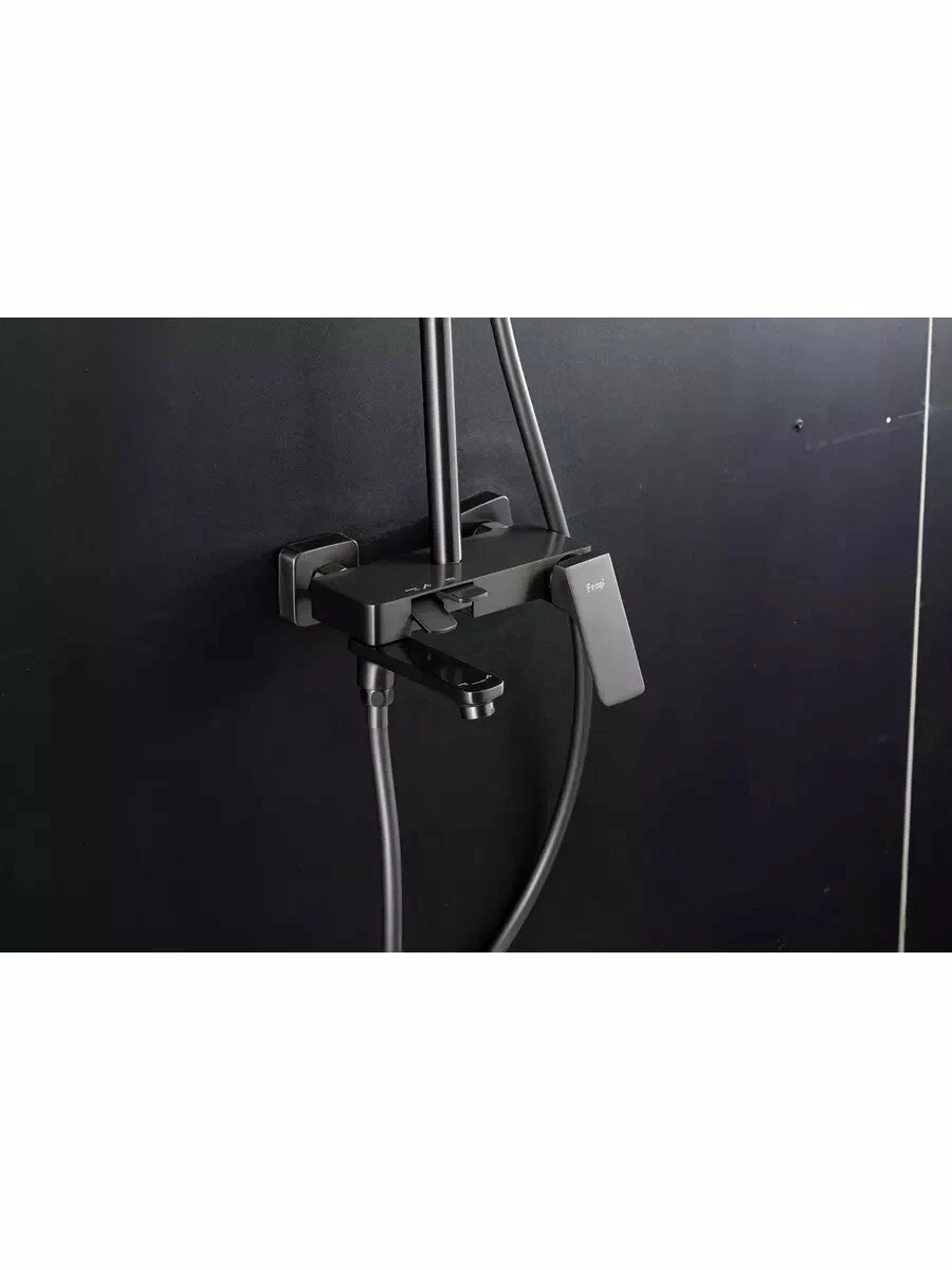 Душевая система Frap H87-9 F2487-9 оружейная сталь