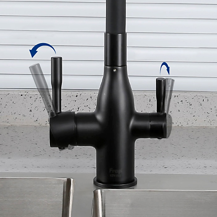 Смеситель для кухни с гибким изливом Frap H69 F4396-6 черный