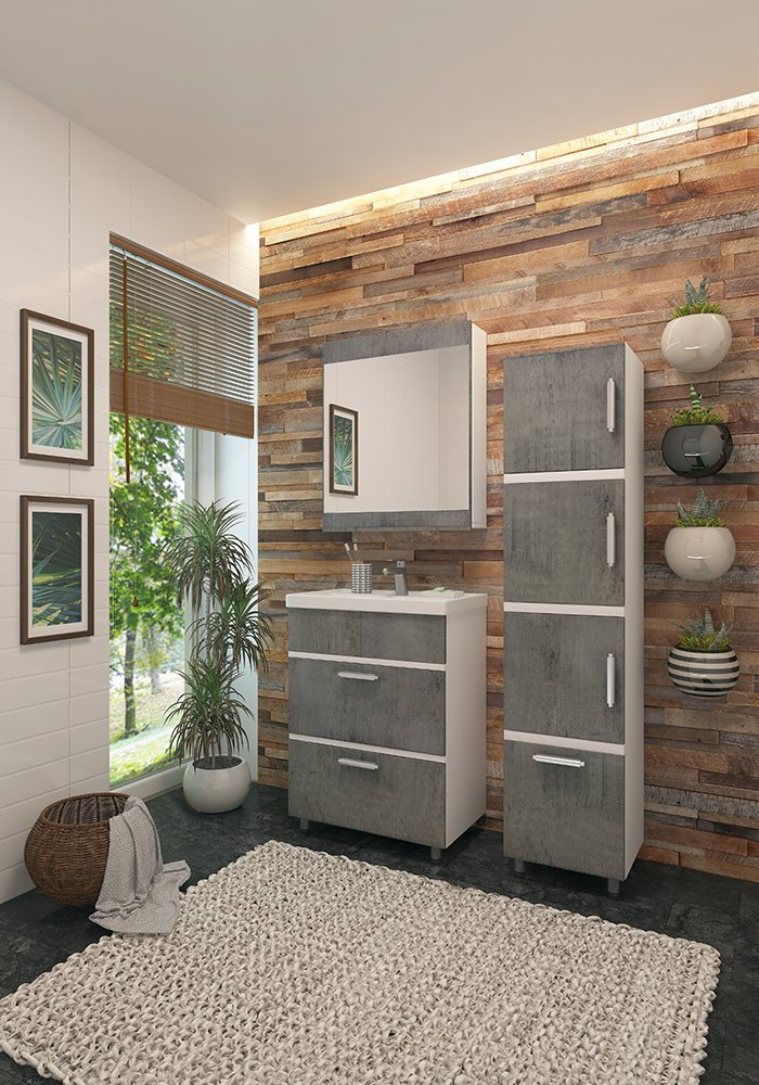 Шкаф-пенал EvaGold Oliver 35, кора дуба