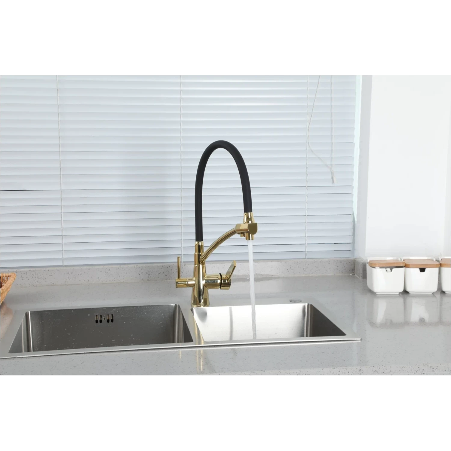 Смеситель для кухни с фильтром Gappo G4398-13 золото