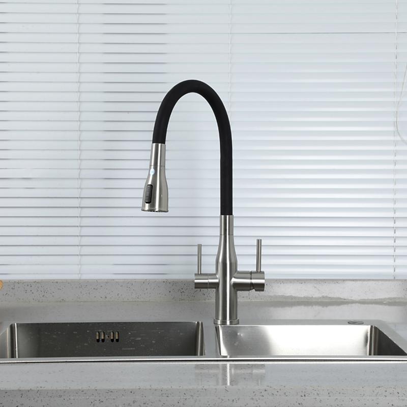 Смеситель для кухни с фильтром Gappo G4399-65 сатин