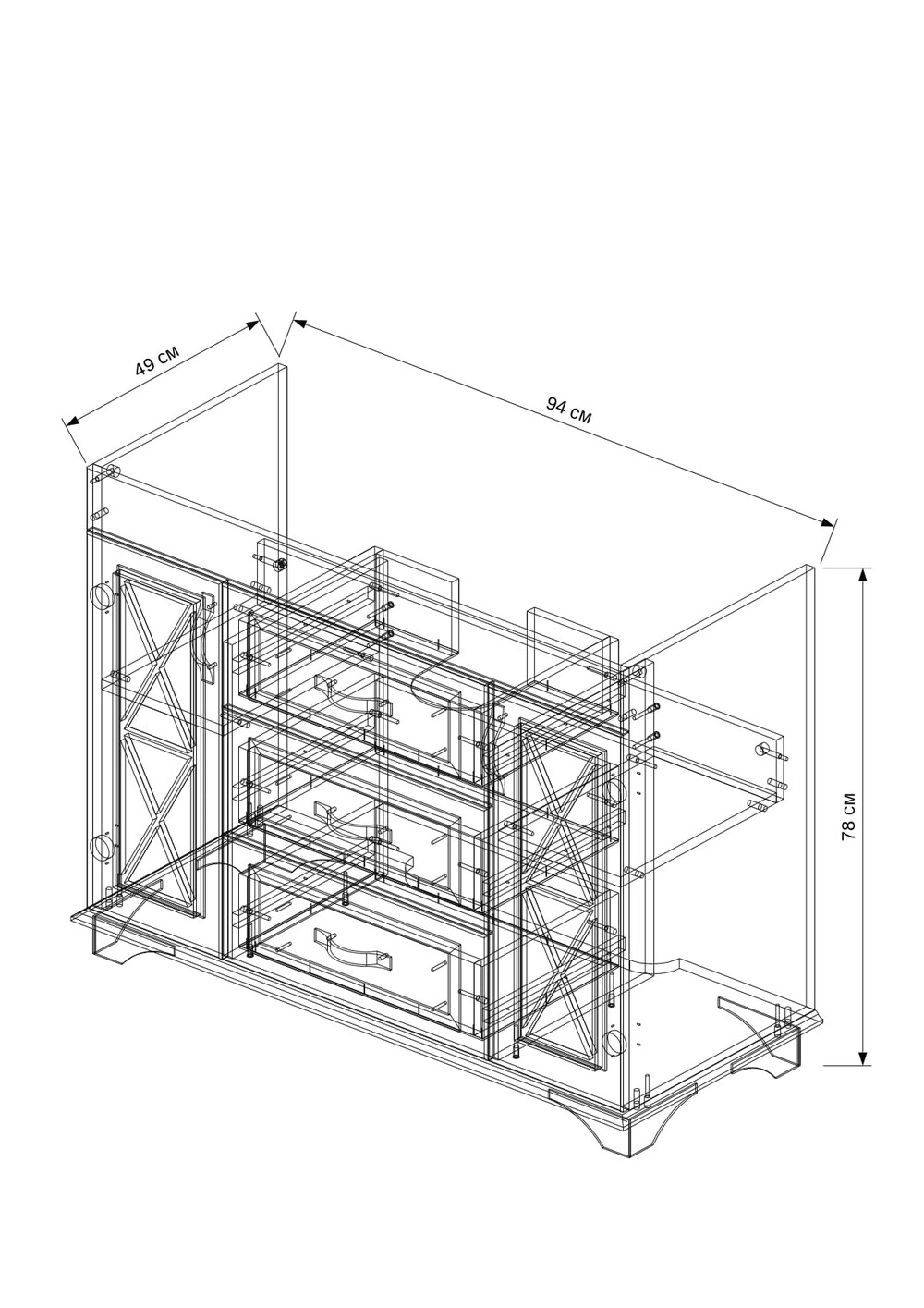 Напольная тумба EvaGold Duglas 105 №2 (с сифоном)