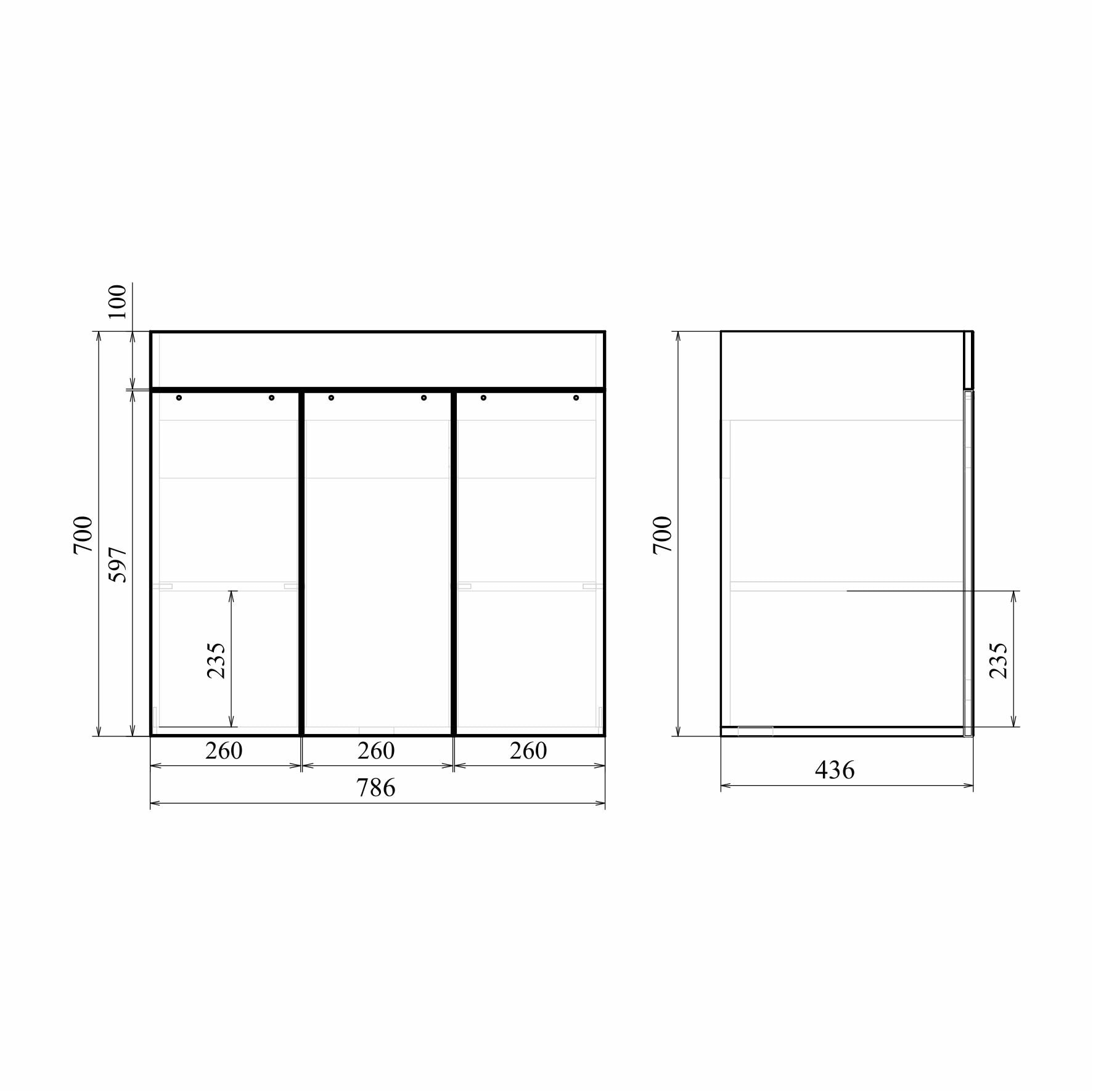 Напольная тумба Мирсант Камилла 80 Quadro (3дв.)