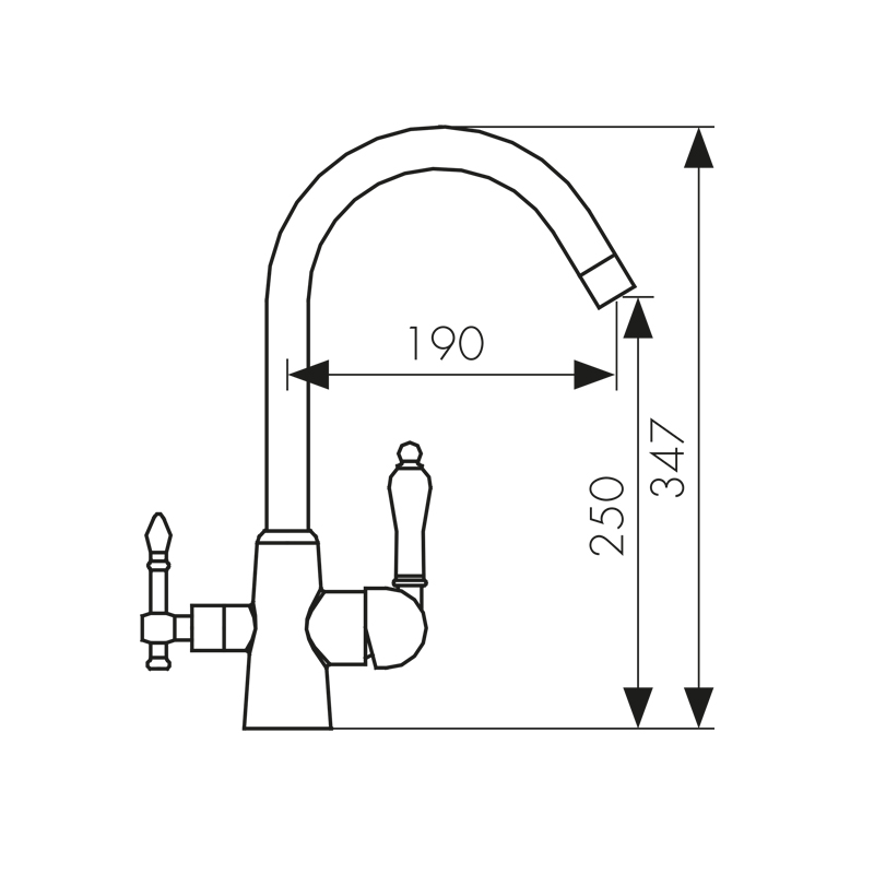 Смеситель для кухни с встроенным краном под питьевую воду Kaiser 31744-4 Sandbeige
