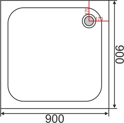 Поддон акриловый EvaGold ABS02 90*90 квадратный (с сифоном)