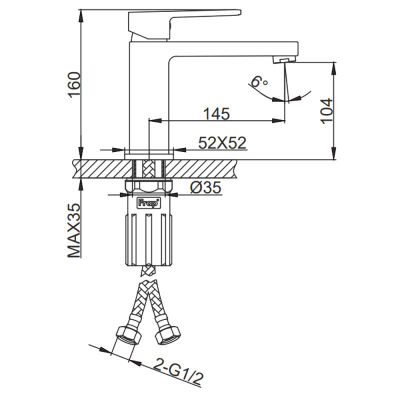 Смеситель для раковины Frap H91 F1091 хром