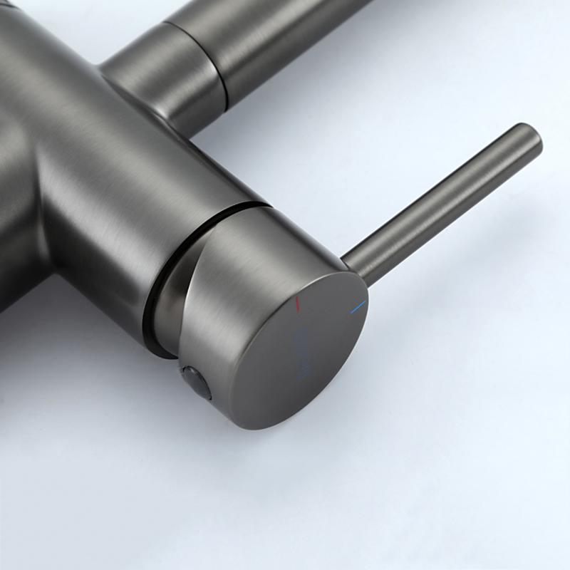 Смеситель для кухни с фильтром Gappo G97 G4397-89 оружейная сталь