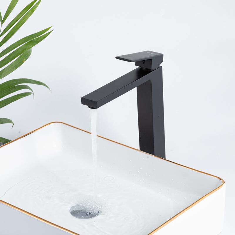 Высокий смеситель для раковины Frap H91-6 F1091-6 черный