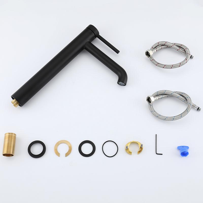 Высокий смеситель для раковины Gappo G06-6 G1006-26 черный