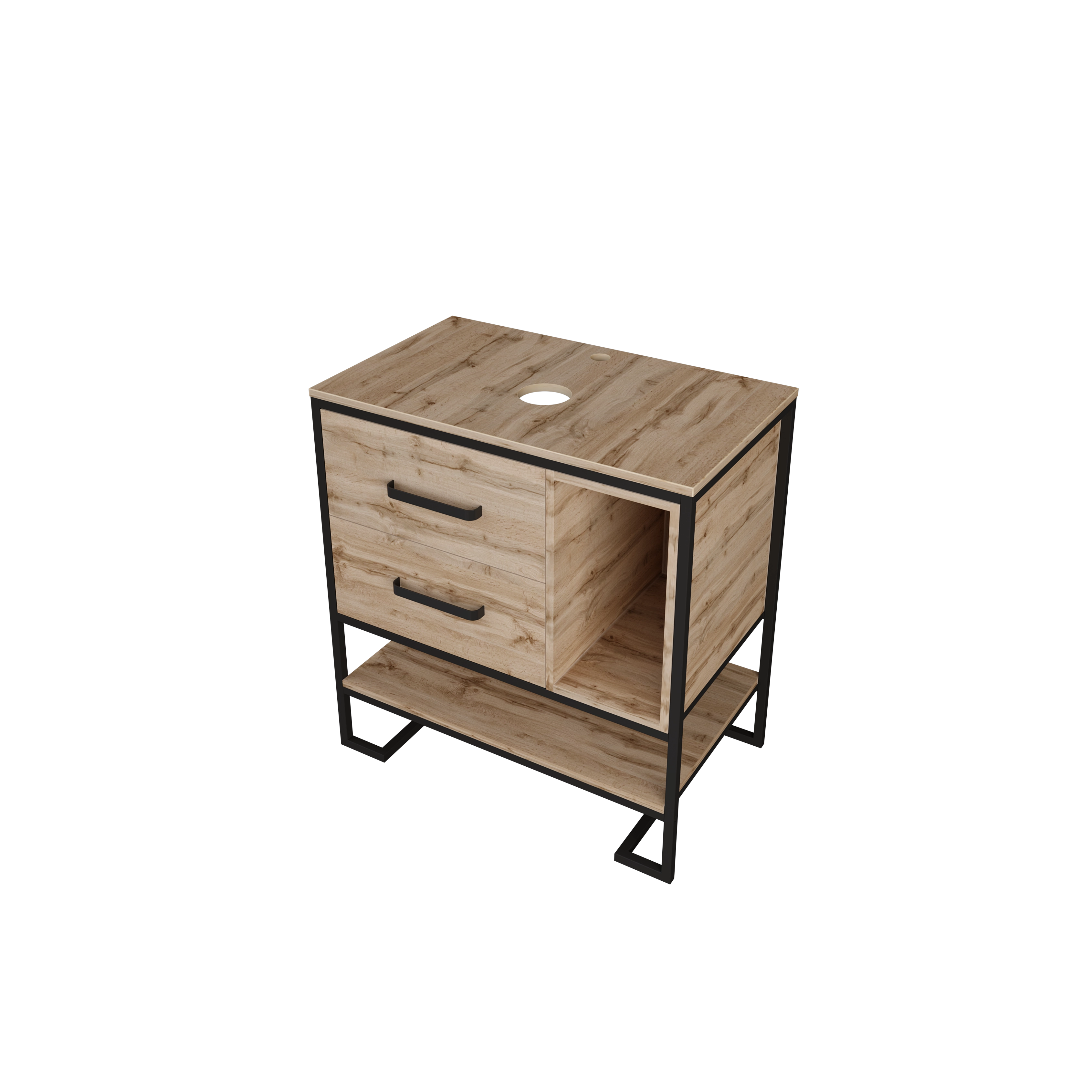 Тумба 1Marka Grunge Loft 80Н 2я/2п Дуб вотан