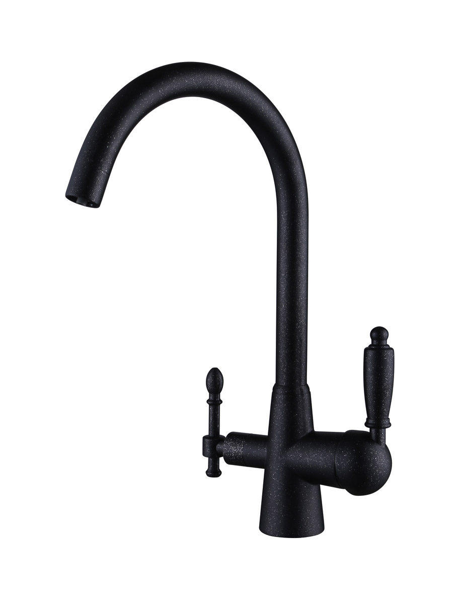 Смеситель для кухни с встроенным краном под питьевую воду Kaiser 31744-2 Black SandBeige