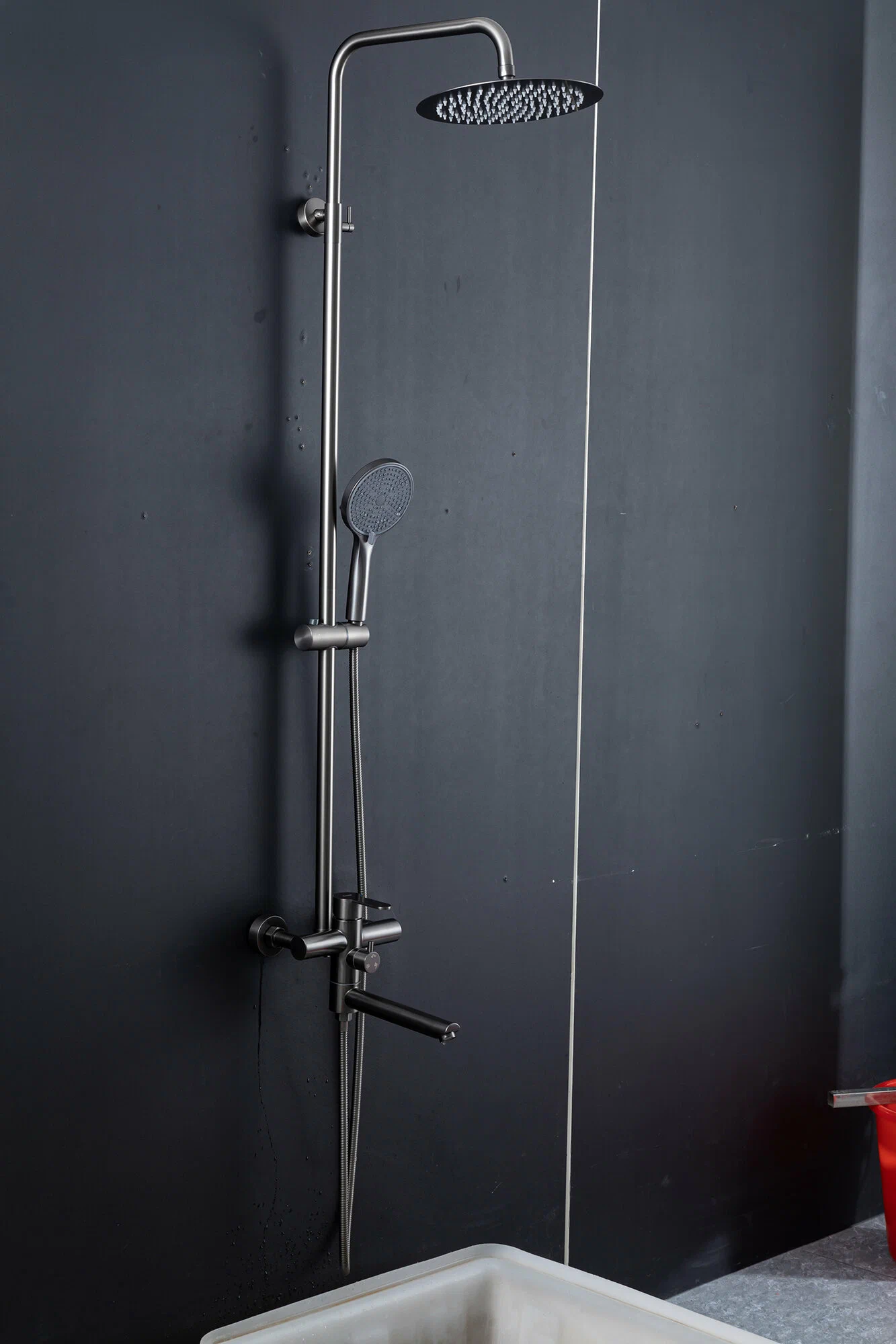 Душевая система Frap H801-9 F24801-9 оружейная сталь