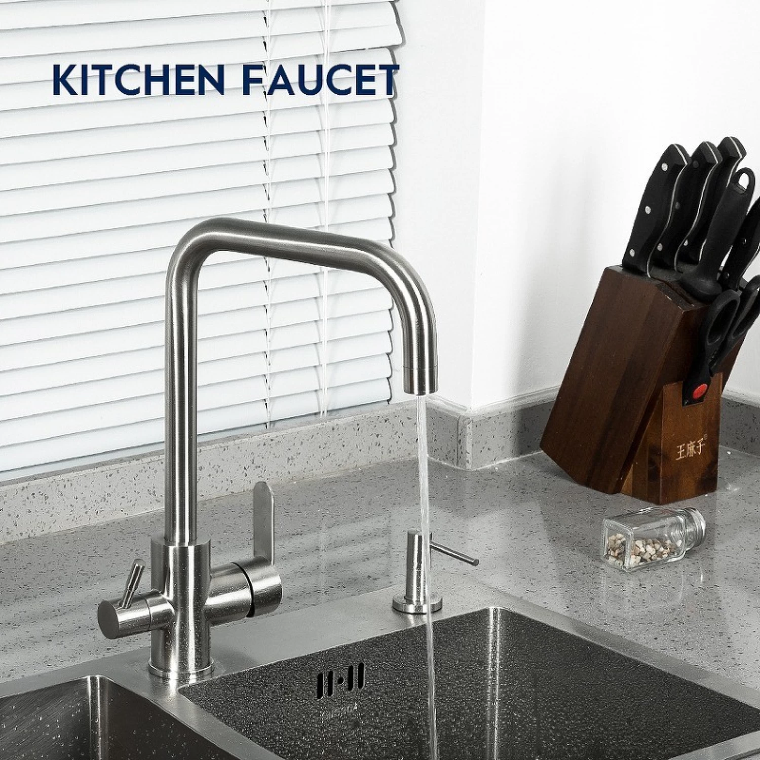 Смеситель для кухни с подключением фильтра Frap H801 F43801 сатин