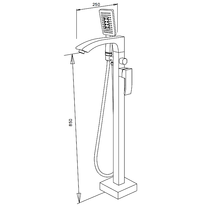 Напольный смеситель для ванны Gappo G07-8 G3007-8 белый/хром