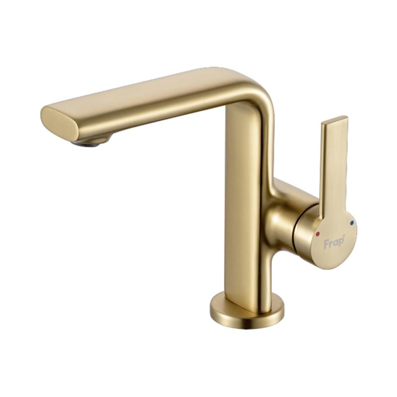 Смеситель для раковины Frap H88-3 F1088-3 золотой сатин
