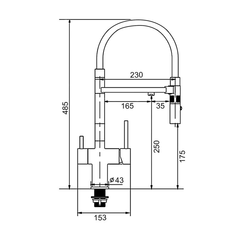 Смеситель для кухни с фильтром Gappo G97 G4397-83 золотой сатин