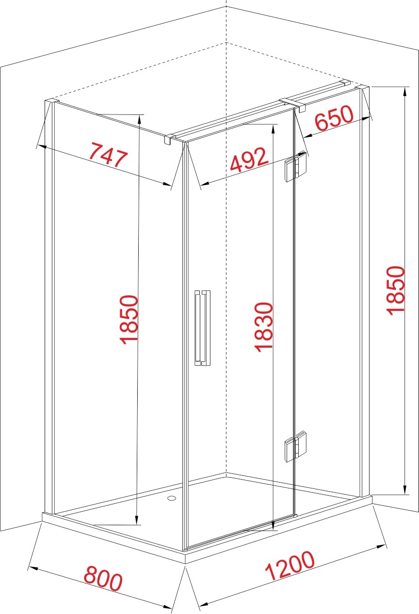 Душевое ограждение EvaGold JY035 NEW 80*120 прямоугольное