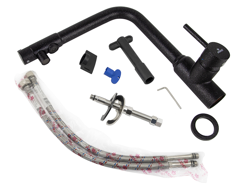 Смеситель для кухни с фильтром Kaiser Teka 13044-2 черный мрамор