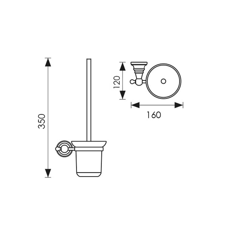 Держатель для туалетного ершика настенный Kaiser KH-4206 бронза