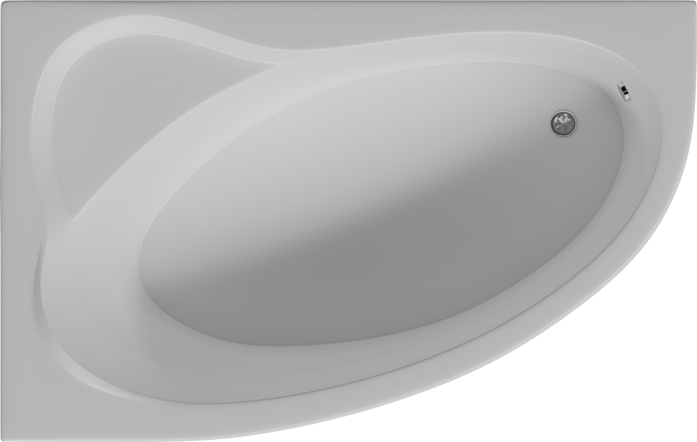 Акриловая ванна Aquatek Фиджи 170*110 L левая, с вклеенным каркасом, фронтальным экраном, сифоном