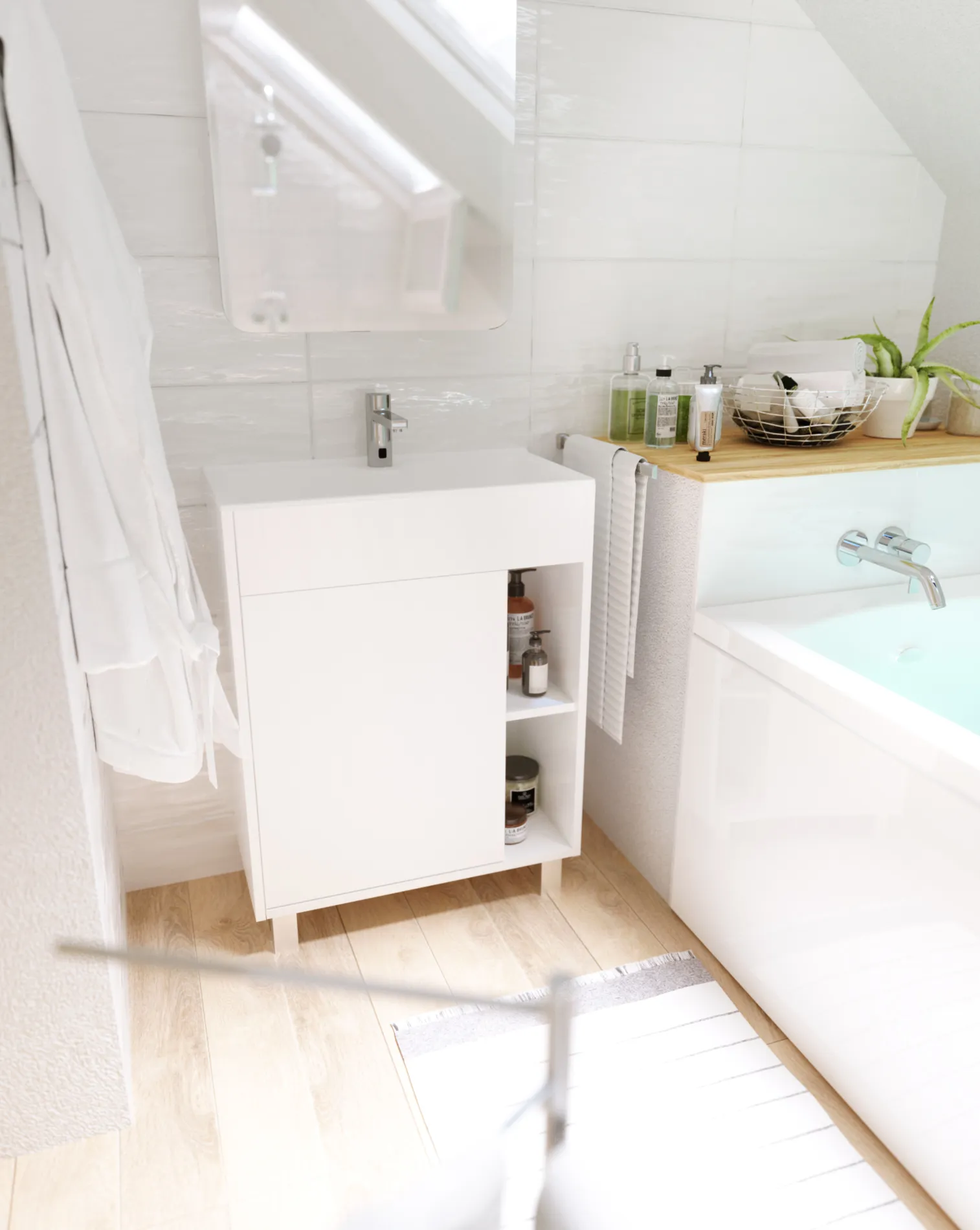 Тумба с раковиной 1Marka Lido 60Н 1д. Белый глянец