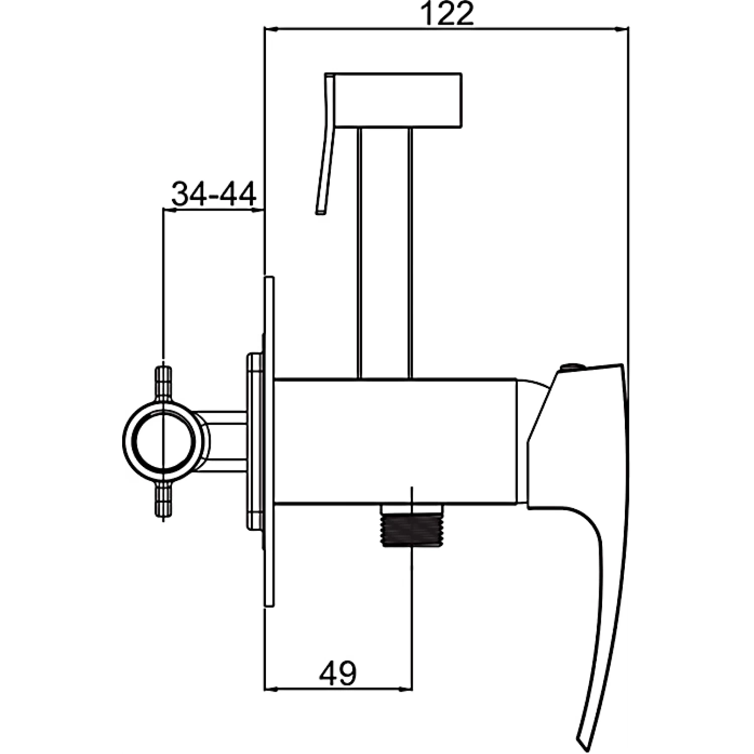 Встраиваемый гигиенический душ Gappo G07-8 G7207-8 белый-хром