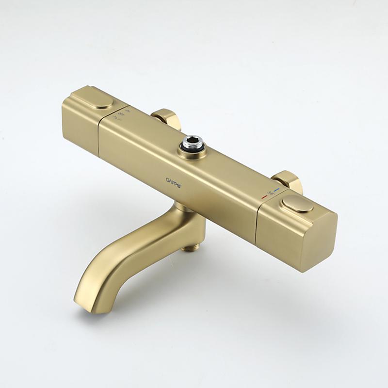 Душевая система с термостатом Gappo G91 G2491-3 золотой сатин