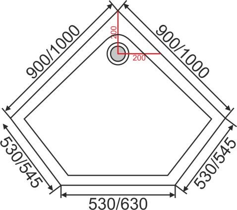 Поддон акриловый EvaGold ABS12 90*90*15 трапеция (с сифоном)