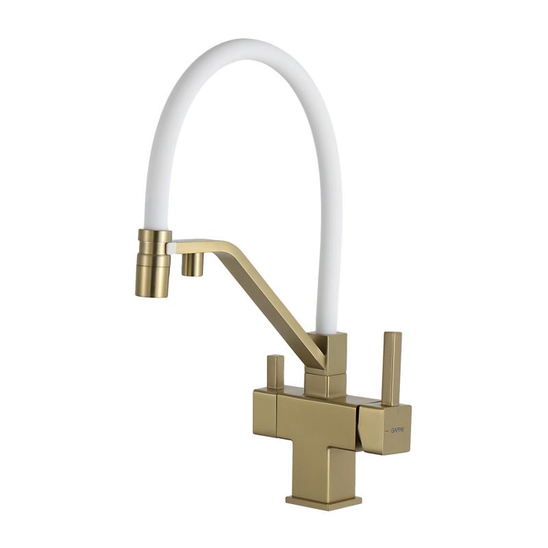 Смеситель для кухни с фильтром Gappo G95 G4395-63 золотой сатин