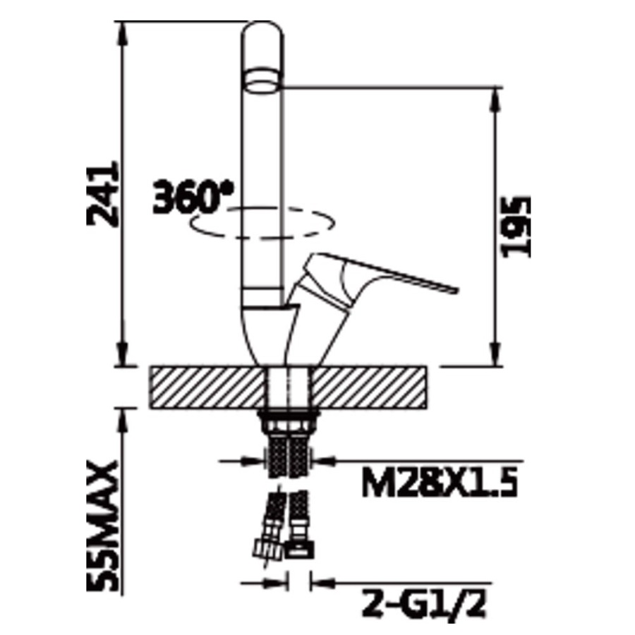 Смеситель для кухни ViEiR V063521H1 серый