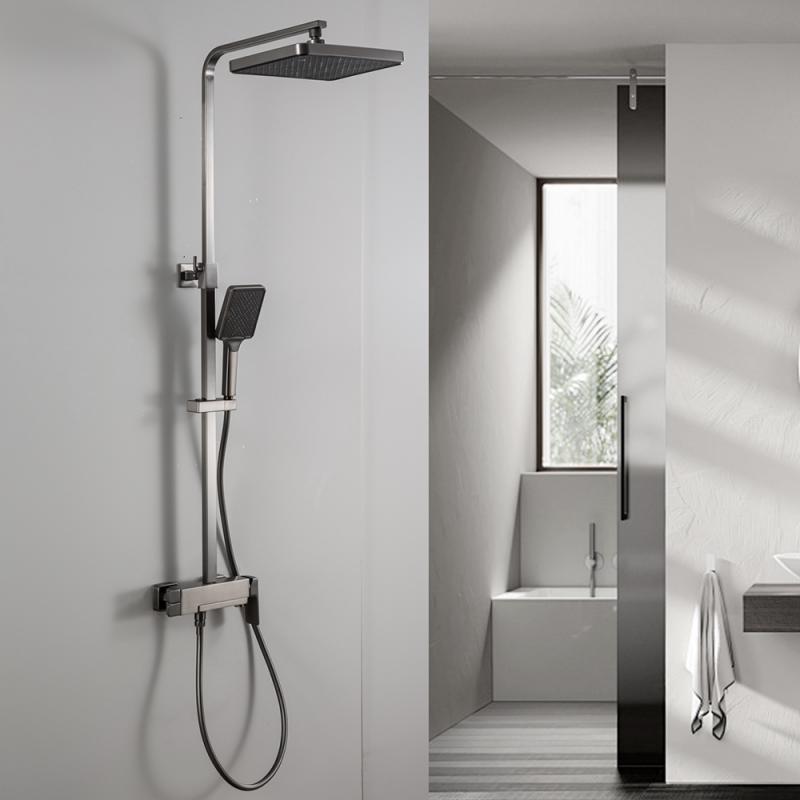 Душевая система Frap H90-9 F2490-9 оружейная сталь