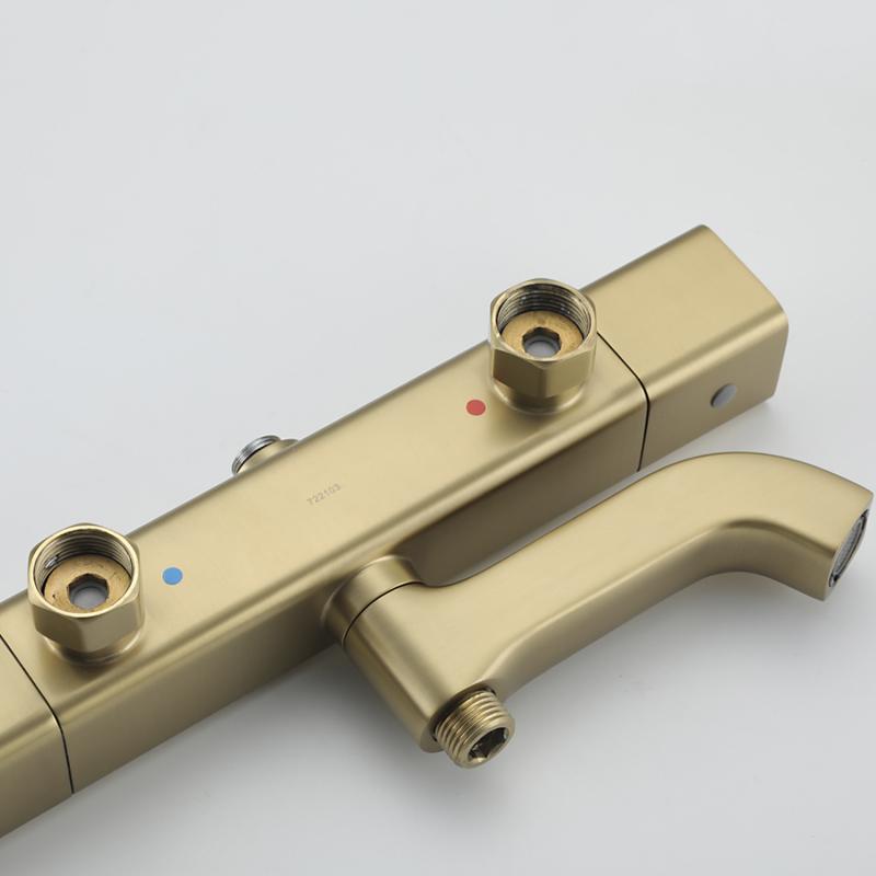 Душевая система с термостатом Gappo G91 G2491-3 золотой сатин