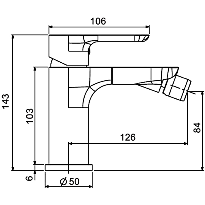 Смеситель для биде Gappo G48 G5048 белый-хром