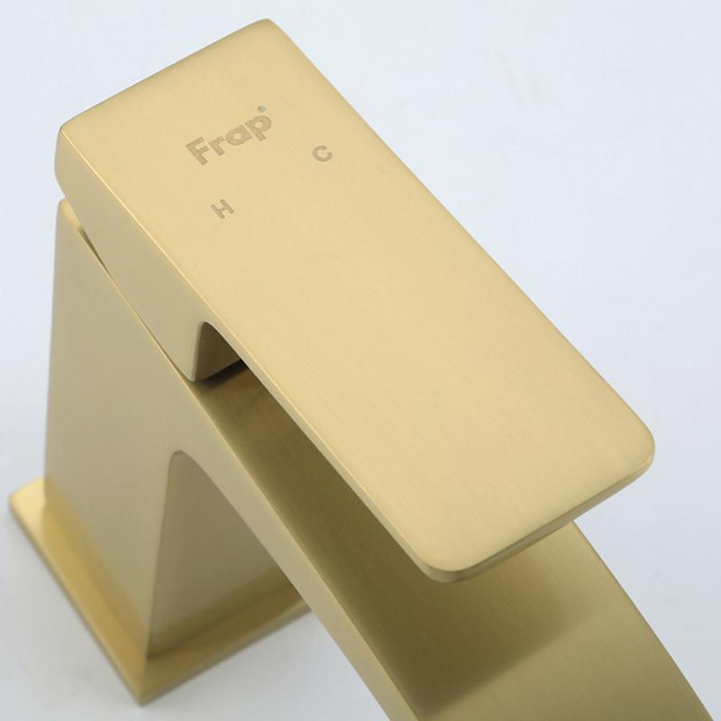 Смеситель для раковины Frap H76-3 F1076-3 золотой сатин