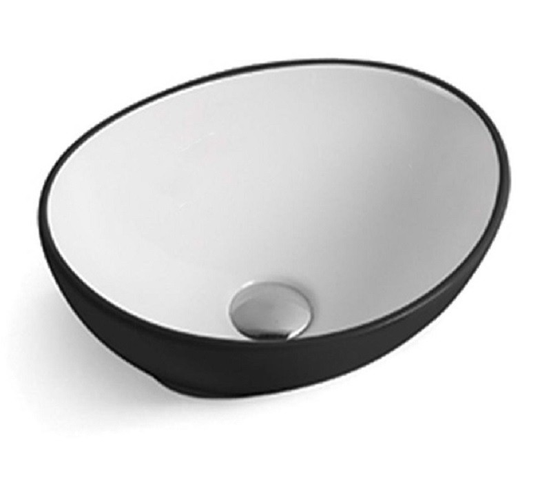 Накладная раковина CeramaLux 40,5 NC 7138BW Бело-черная