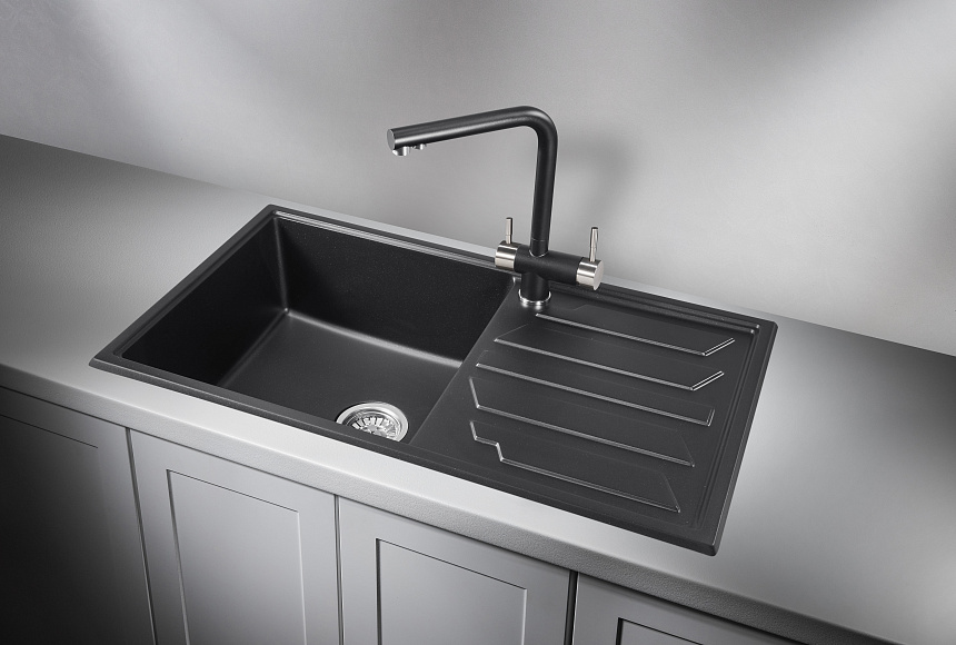 Кухонная мойка Granula GR-8601 Шварц (черный металлик)