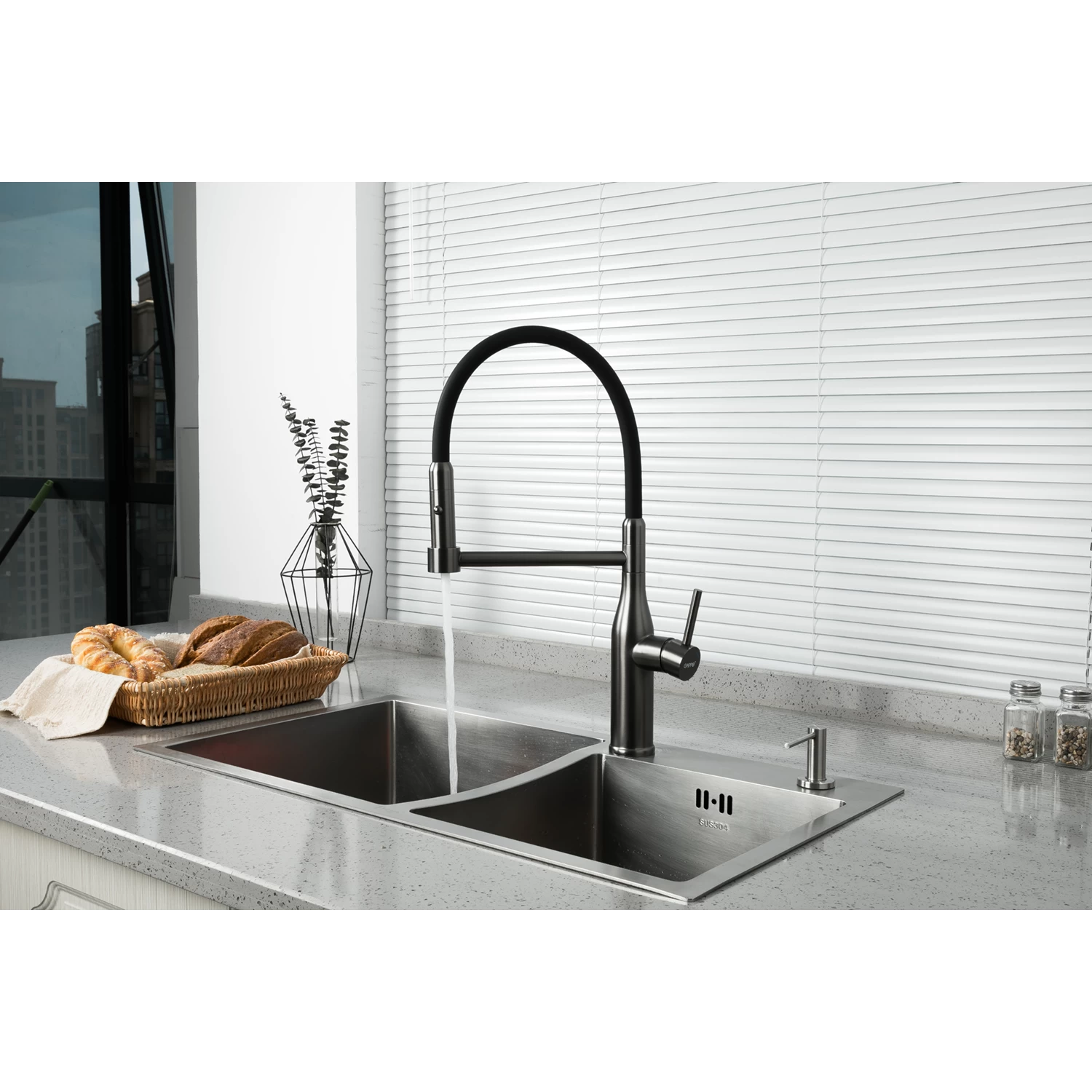 Смеситель для кухни с встроенным краном под питьевую воду Gappo G4398-51