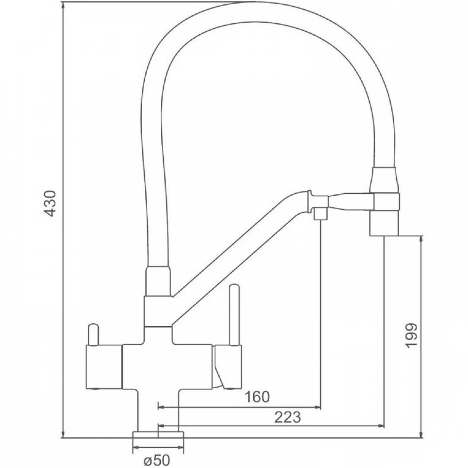 Смеситель для кухни с фильтром Gappo G4398-80 хром