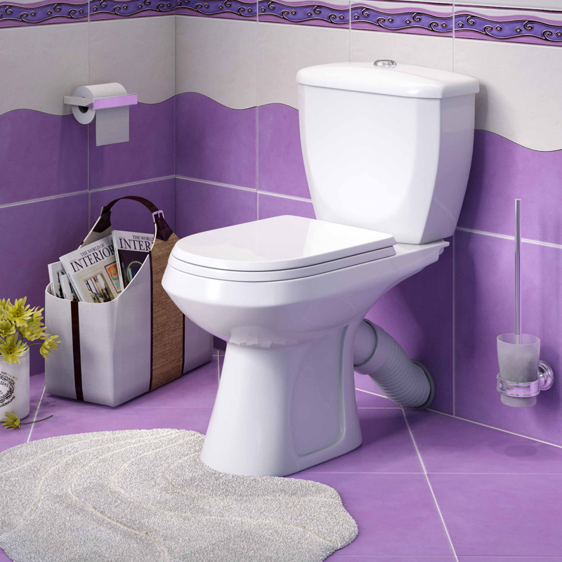 Унитаз-компакт Оскольская Керамика Элисса Белый боковой подвод, косой выпуск