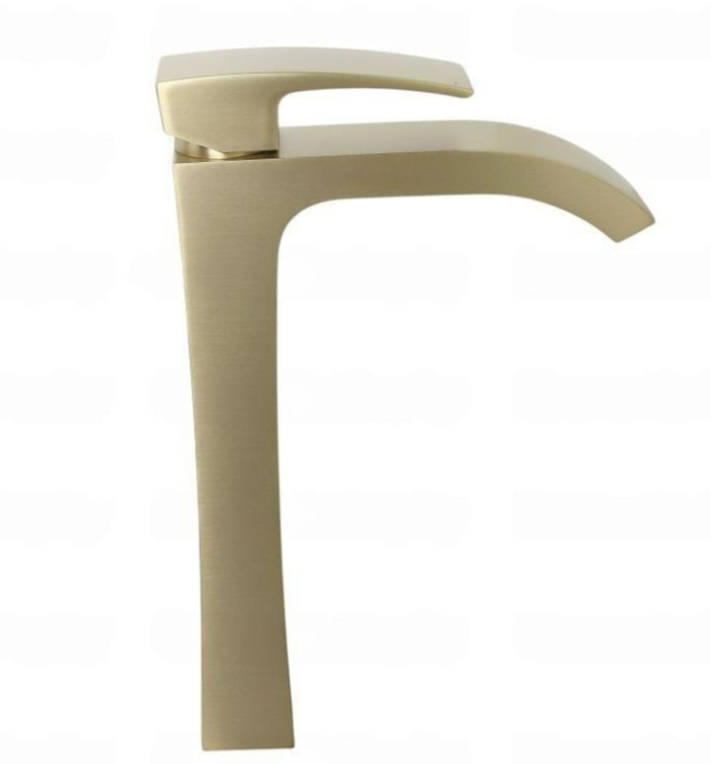 Высокий смеситель для раковины Gappo G07-33 G1007-233 золотой сатин